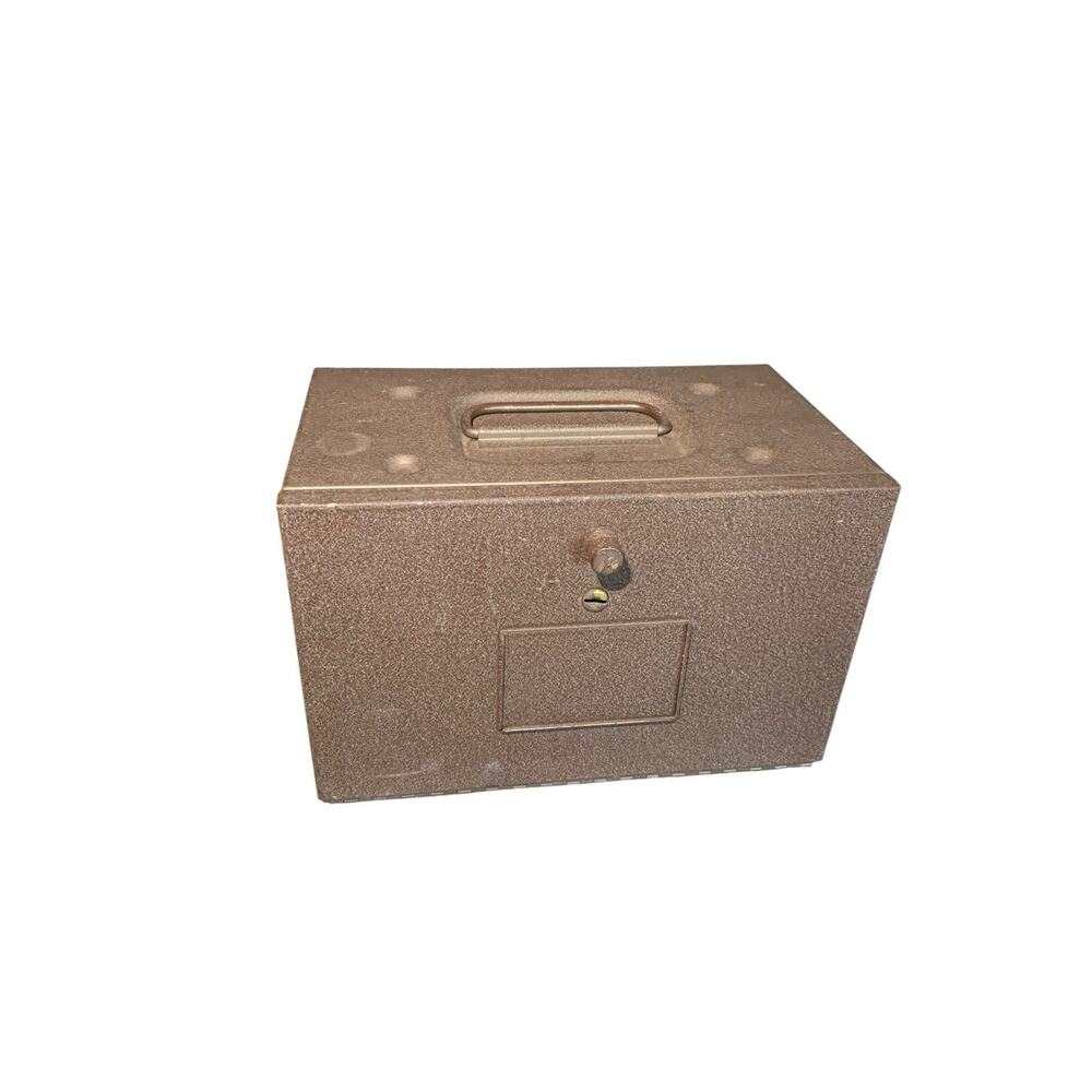 Vtg Metal Deco‎ Photo Devices-Film Reel Storage Box, w/Film Ejector Buttons